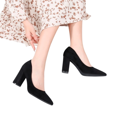 Туфли женские лодочки GUOQISONG G&S искусственная замша черные JSS-1 Туфли женские лодочки GUOQISONG G&S искусственная замша черные JSS-1