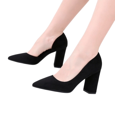 Туфли женские лодочки GUOQISONG G&S искусственная замша черные JSS-90 Туфли женские лодочки GUOQISONG G&S искусственная замша черные JSS-90