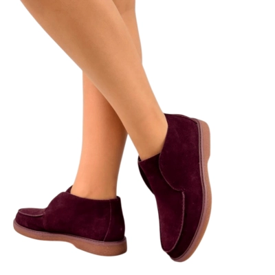 Полуботинки женские SAIVVILA натуральная замша бордовые 7227 Полуботинки женские SAIVVILA натуральная замша бордовые 7227
