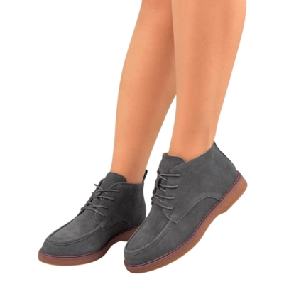 Полуботинки женские SAIVVILA натуральная замша серые 7237 Полуботинки женские SAIVVILA натуральная замша серые 7237