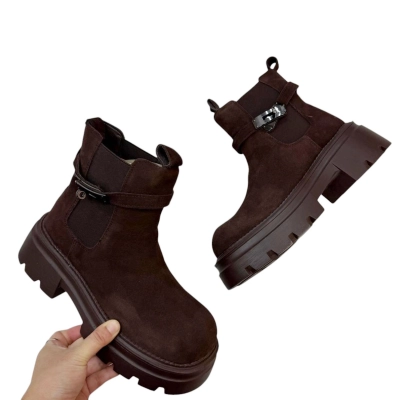 Ботинки женские челси демисезон натуральная замша шоколадные E8932-7 Ботинки женские челси демисезон натуральная замша шоколадные E8932-7