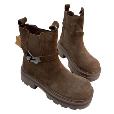 Ботинки женские челси демисезон натуральная замша коричневые E8932-2 Ботинки женские челси демисезон натуральная замша коричневые E8932-2