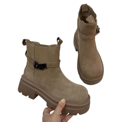 Ботинки женские челси демисезон натуральная замша бежевые E8932-4P Ботинки женские челси демисезон натуральная замша бежевые E8932-4P