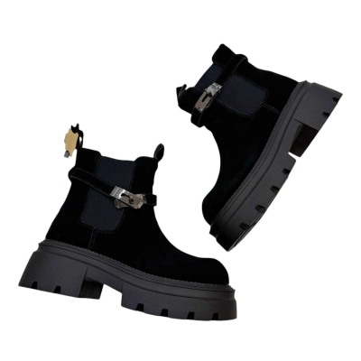 Ботинки женские челси демисезон натуральная замша черные E8932-1 Ботинки женские челси демисезон натуральная замша черные E8932-1