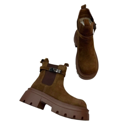 Ботинки женские челси демисезон натуральная замша коричневые E8932-5 Ботинки женские челси демисезон натуральная замша коричневые E8932-5