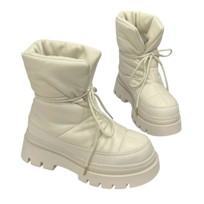 Дутики женские на зиму текстильные бежевые M8780-3 Дутики женские на зиму текстильные бежевые M8780-3