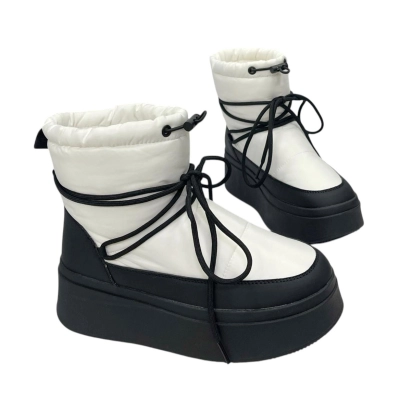 Дутики женские на зиму текстильные белые M6020-2 Дутики женские на зиму текстильные белые M6020-2