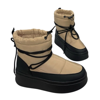 Дутики женские на зиму текстильные мокко M6020-15 Дутики женские на зиму текстильные мокко M6020-15