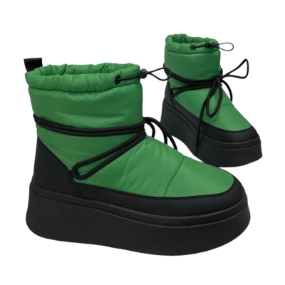 Дутики женские на зиму текстильные зеленые M6020-4 Дутики женские на зиму текстильные зеленые M6020-4