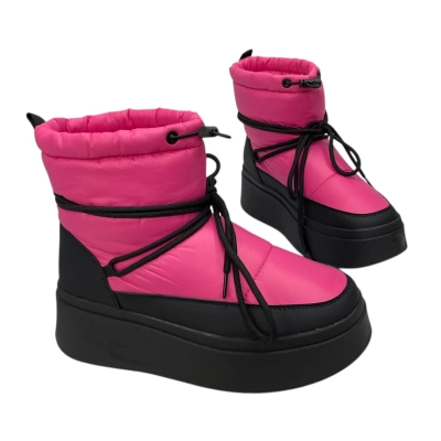 Дутики женские на зиму текстильные розовые M6020-12 Дутики женские на зиму текстильные розовые M6020-12