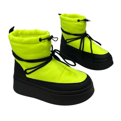 Дутики женские на зиму текстильные лимонные M6020-5 Дутики женские на зиму текстильные лимонные M6020-5