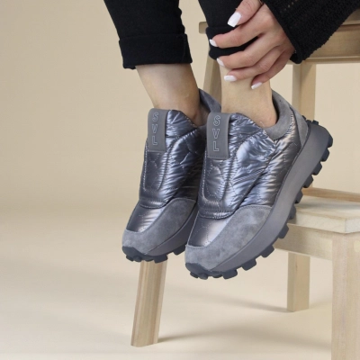 Кроссовки женские демисезонные натуральная кожа с текстилем серые F1003-6 Кроссовки женские демисезонные натуральная кожа с текстилем серые F1003-6