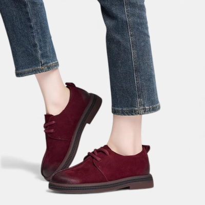 Полуботинки женские натуральная кожа бордовые D020-5 Полуботинки женские натуральная кожа бордовые D020-5