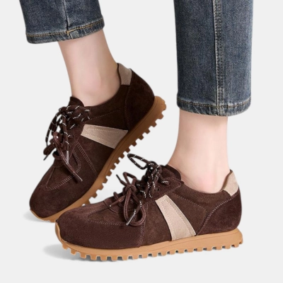 Кроссовки женские натуральная замша коричневые D022-1 Кроссовки женские натуральная замша коричневые D022-1