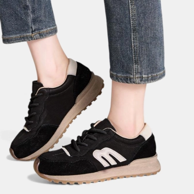 Кроссовки женские натуральная кожа с замшей черные D027-2 Кроссовки женские натуральная кожа с замшей черные D027-2