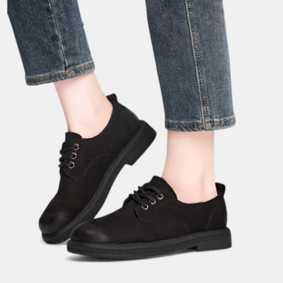 Полуботинки женские натуральная кожа черные D007-1 Полуботинки женские натуральная кожа черные D007-1