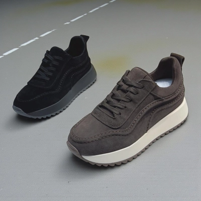 Кроссовки женские баталы нат. замша LQ179