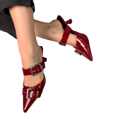 Туфли женские на лето OMILA искусственная лак кожа бордовые 776-8 Туфли женские на лето OMILA искусственная лак кожа бордовые 776-8