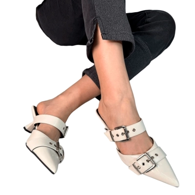 Туфли женские на лето OMILA искусственная лак кожа молочные 776-5 Туфли женские на лето OMILA искусственная лак кожа молочные 776-5