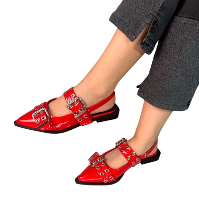 Туфли женские на лето OMILA искусственная лак кожа красные Q017-7 Туфли женские на лето OMILA искусственная лак кожа красные Q017-7