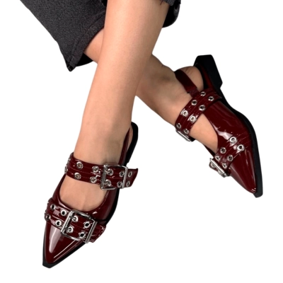 Туфли женские на лето OMILA искусственная лак кожа бордовые Q017-6 Туфли женские на лето OMILA искусственная лак кожа бордовые Q017-6