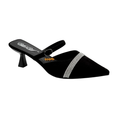 Мюли женские YZY спрессованная натуральная замша черные 2117-5L Мюли женские YZY спрессованная натуральная замша черные 2117-5L