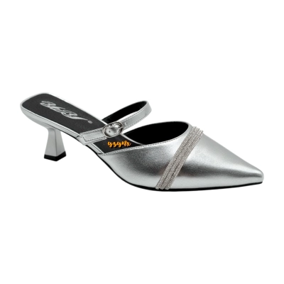 Мюли женские YZY спрессованная натуральная кожа серебристые 2117-5S Мюли женские YZY спрессованная натуральная кожа серебристые 2117-5S