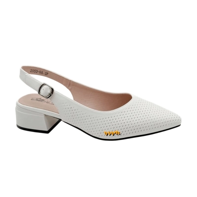 Туфли женские летние YZY спрессованная натуральная кожа белые 2053-9A Туфли женские летние YZY спрессованная натуральная кожа белые 2053-9A