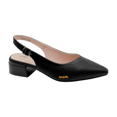 Туфли женские летние YZY спрессованная натуральная кожа черные 2053-9 Туфли женские летние YZY спрессованная натуральная кожа черные 2053-9