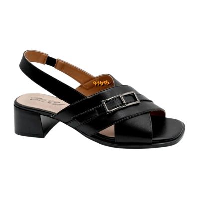 Босоножки женские YZY спрессованная натуральная кожа черные 6681-7 Босоножки женские YZY спрессованная натуральная кожа черные 6681-7