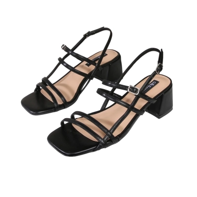 Босоножки женские GUOQISONG G&S искусственная кожа черные 1383-1 Босоножки женские GUOQISONG G&S искусственная кожа черные 1383-1