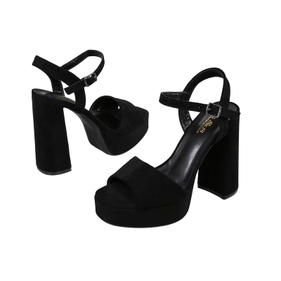 Босоножки женские GUOQISONG G&S искусственная замша черные 888-5 Босоножки женские GUOQISONG G&S искусственная замша черные 888-5