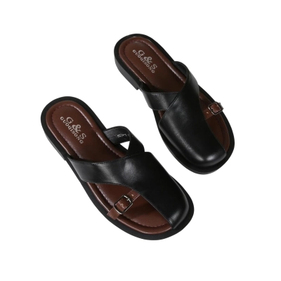 Шлепанцы женские GUOQISONG G&S искусственная кожа черные 9874-5 Шлепанцы женские GUOQISONG G&S искусственная кожа черные 9874-5