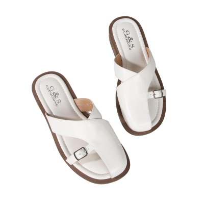 Шлепанцы женские GUOQISONG G&S искусственная кожа белые 9874-2 Шлепанцы женские GUOQISONG G&S искусственная кожа белые 9874-2