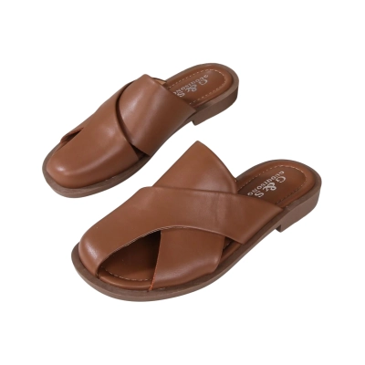 Шлепанцы женские GUOQISONG G&S искусственная кожа коричневые 9874-22 Шлепанцы женские GUOQISONG G&S искусственная кожа коричневые 9874-22