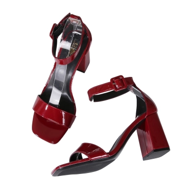 Босоножки женские GUOQISONG G&S искусственная лак кожа марсала 570-5 Босоножки женские GUOQISONG G&S искусственная лак кожа марсала 570-5