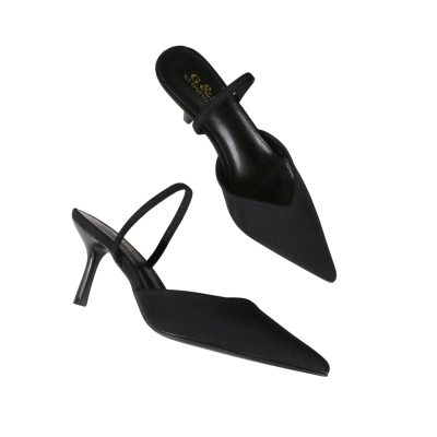 Туфли женские на лето GUOQISONG G&S атлас черные HD50-5 Туфли женские на лето GUOQISONG G&S атлас черные HD50-5