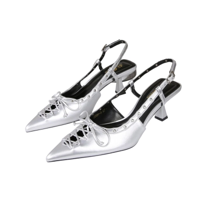 Туфли женские на лето GUOQISONG G&S искусственная кожа серебристые HD20-3 Туфли женские на лето GUOQISONG G&S искусственная кожа серебристые HD20-3