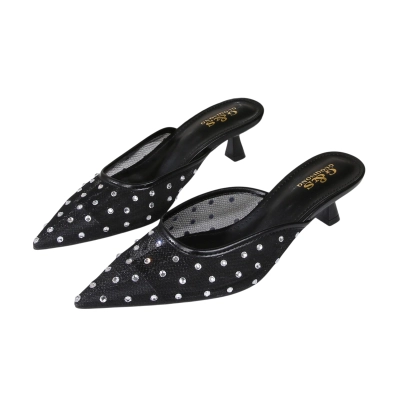 Туфли женские на лето GUOQISONG G&S сетка черные HD23-1 Туфли женские на лето GUOQISONG G&S сетка черные HD23-1