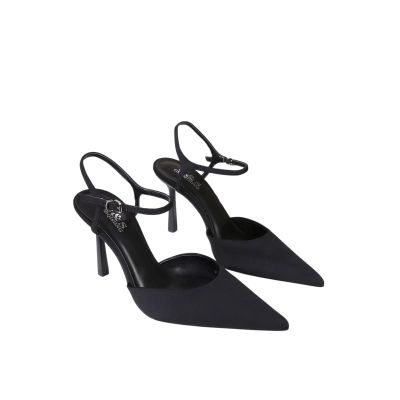 Туфли женские на лето GUOQISONG G&S атлас черные М113-9 Туфли женские на лето GUOQISONG G&S атлас черные М113-9