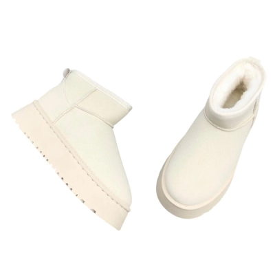 Угги женские на зиму короткие искусственная замша бежевые 8892 Угги женские на зиму короткие искусственная замша бежевые 8892