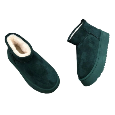 Угги женские на зиму короткие искусственная замша изумрудные 8898 Угги женские на зиму короткие искусственная замша изумрудные 8898