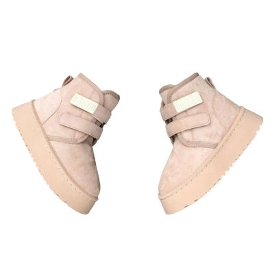 Угги женские на зиму искусственная замша пудровые 8916 Угги женские на зиму искусственная замша пудровые 8916