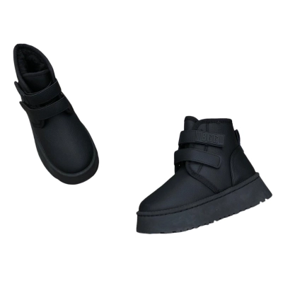 Угги женские на зиму искусственная кожа черные 8917 Угги женские на зиму искусственная кожа черные 8917