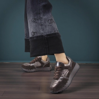 Кроссовки женские демисезонные натуральная замша шоколадные F1005-22 Кроссовки женские демисезонные натуральная замша шоколадные F1005-22