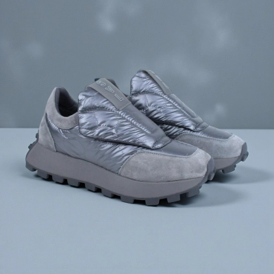 Кроссовки женские зимние натуральная замша с текстилем серые F1015-6 Кроссовки женские зимние натуральная замша с текстилем серые F1015-6