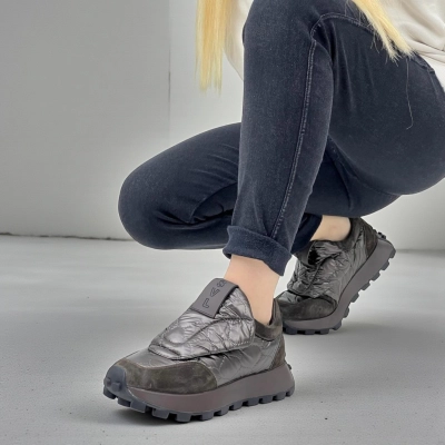 Кроссовки женские зимние натуральная замша с текстилем коричневые 11983 Кроссовки женские зимние натуральная замша с текстилем коричневые 11983