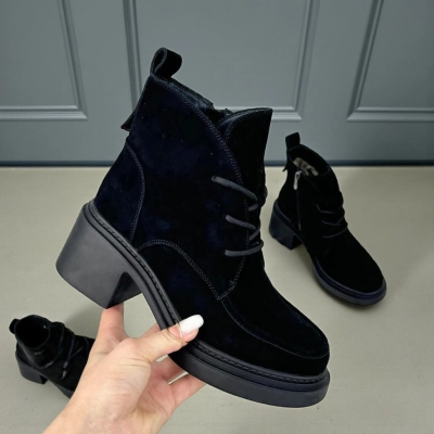 Ботинки женские зимние натуральная замша черные X1073-1 Ботинки женские зимние натуральная замша черные X1073-1