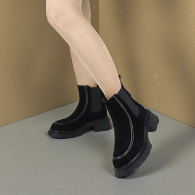 Ботинки женские челси зимние натуральная замша черные 12000 Ботинки женские челси зимние натуральная замша черные 12000