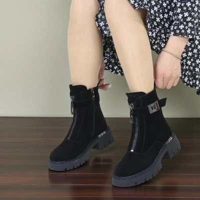 Ботинки женские зимние натуральная замша черные 12001 Ботинки женские зимние натуральная замша черные 12001